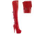 Pleaser DELIGHT-3018 Platform Overknee Boots Faux Leather Red EU-35 / US-5