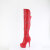 Pleaser DELIGHT-3018 Platform Overknee Boots Faux Leather Red EU-35 / US-5