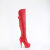 Pleaser DELIGHT-3018 Platform Overknee Boots Faux Leather Red EU-35 / US-5