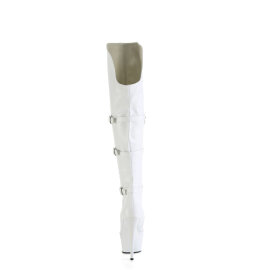 Pleaser DELIGHT-3018 Platform Overknee Boots Faux Leather White EU-37 / US-7