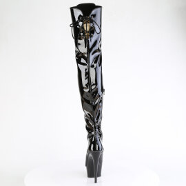 Pleaser DELIGHT-3022 Platform Overknee Boots Patent Black EU-35 / US-5