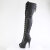 Pleaser DELIGHT-3022 Platform Overknee Boots Faux Leather Black EU-36 / US-6