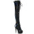 Pleaser DELIGHT-3029 Platform Overknee Boots Patent Hologram Black EU-35 / US-5