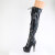 Pleaser DELIGHT-3029 Platform Overknee Boots Patent Hologram Black EU-35 / US-5