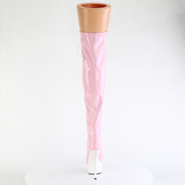 Pleaser DELIGHT-3029 Platform Overknee Boots Patent Pink EU-36 / US-6