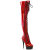 Pleaser DELIGHT-3029 Platform Overknee Boots Patent Hologram Red EU-35 / US-5