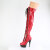 Pleaser DELIGHT-3029 Platform Overknee Boots Patent Hologram Red EU-35 / US-5