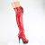 Pleaser DELIGHT-3029 Platform Overknee Boots Patent Hologram Red EU-35 / US-5