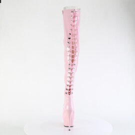 Pleaser DELIGHT-3063 Platform Overknee Boots Patent Pink EU-36 / US-6