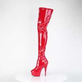 Pleaser DELIGHT-4000 Platform Overknee Boots Patent Red EU-36 / US-6