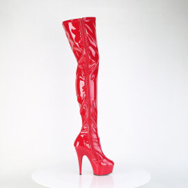 Pleaser DELIGHT-4000 Platform Overknee Boots Patent Red EU-36 / US-6