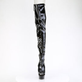 Pleaser DELIGHT-4017 Platform Overknee Boots Patent Black...