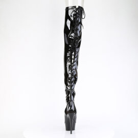 Pleaser DELIGHT-4017 Platform Overknee Boots Patent Black EU-35 / US-5
