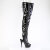 Pleaser DELIGHT-4017 Platform Overknee Boots Patent Black EU-35 / US-5