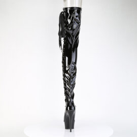 Pleaser DELIGHT-4050 Platform Overknee Boots Patent Black EU-35 / US-5