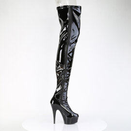 Pleaser DELIGHT-4050 Platform Overknee Boots Patent Black EU-35 / US-5