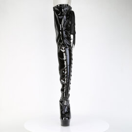 Pleaser DELIGHT-4050 Platform Overknee Boots Patent Black EU-42 / US-12