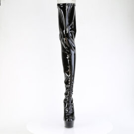 Pleaser DELIGHT-4063 Platform Overknee Boots Patent Black...