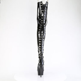 Pleaser DELIGHT-4063 Platform Overknee Boots Patent Black EU-35 / US-5