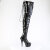 Pleaser DELIGHT-4063 Platform Overknee Boots Patent Black EU-35 / US-5