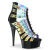 Pleaser DELIGHT-600-9 Platform Ankle Boots Patent Hologram Multicolored EU-35 / US-5