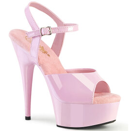 Pleaser DELIGHT-609 Platform Sandalettes Patent Pink...
