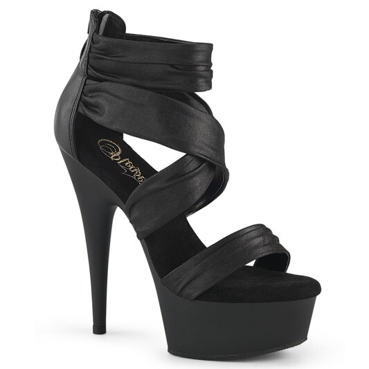 Pleaser DELIGHT-620 Platform Sandalettes Fabric Black EU-35 / US-5
