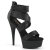 Pleaser DELIGHT-620 Platform Sandalettes Fabric Black EU-38 / US-8