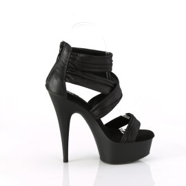 Pleaser DELIGHT-620 Platform Sandalettes Fabric Black EU-39 / US-9