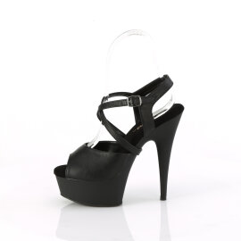 Pleaser DELIGHT-624-1 Platform Sandalettes Faux Leather Black EU-36 / US-6