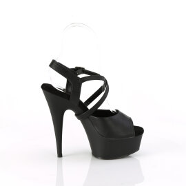 Pleaser DELIGHT-624-1 Platform Sandalettes Faux Leather Black EU-36 / US-6