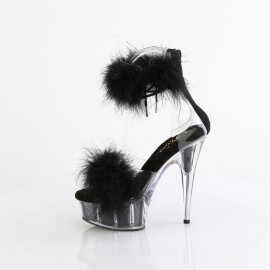 Pleaser DELIGHT-624F Platform Sandalettes Clear Black EU-35 / US-5