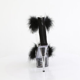 Pleaser DELIGHT-624F Platform Sandalettes Clear Black EU-35 / US-5