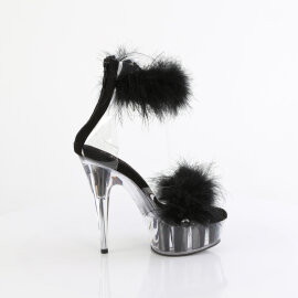 Pleaser DELIGHT-624F Platform Sandalettes Clear Black EU-35 / US-5