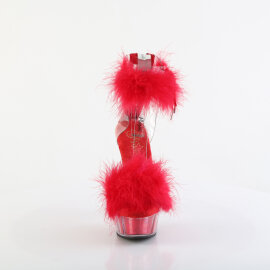 Pleaser DELIGHT-624F Platform Sandalettes Clear Red EU-36...