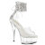 Pleaser DELIGHT-624RS Platform Sandalettes Clear Rhinestones Transparent Silver EU-36 / US-6