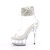 Pleaser DELIGHT-624RS Platform Sandalettes Clear Rhinestones Transparent Silver EU-36 / US-6