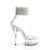 Pleaser DELIGHT-624RS Platform Sandalettes Clear Rhinestones Transparent Silver EU-36 / US-6
