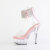 Pleaser DELIGHT-624RS Platform Sandalettes Clear Rhinestones Silver EU-42 / US-12
