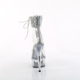 Pleaser DELIGHT-624RS-02 Platform Sandalettes Clear Rhinestones Transparent EU-38 / US-8