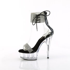 Pleaser DELIGHT-627RS Platform Sandalettes Clear Rhinestones Transparent EU-38 / US-8