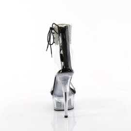 Pleaser DELIGHT-627RS Platform Sandalettes Clear Rhinestones Transparent EU-38 / US-8