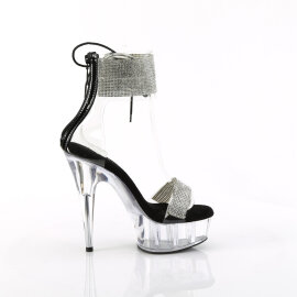 Pleaser DELIGHT-627RS Platform Sandalettes Clear Rhinestones Transparent EU-40 / US-10