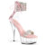 Pleaser DELIGHT-627RS Platform Sandalettes Clear Rhinestones Silver EU-37 / US-7