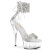 Pleaser DELIGHT-627RS Platform Sandalettes Clear Rhinestones Transparent Silver EU-42 / US-12