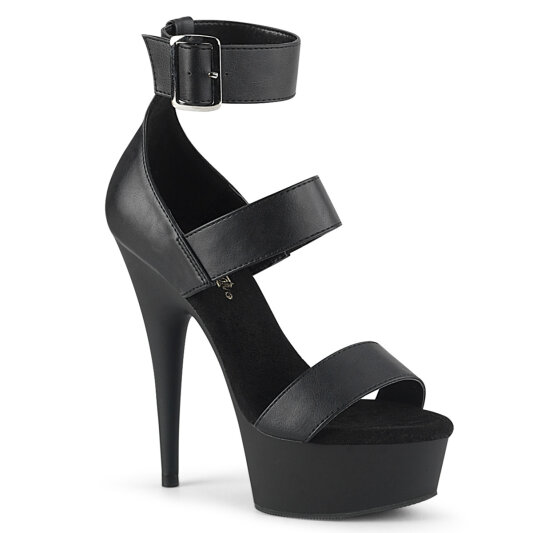 Pleaser DELIGHT-629 Platform Sandalettes Faux Leather Black EU-35 / US-5