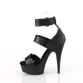 Pleaser DELIGHT-629 Platform Sandalettes Faux Leather Black EU-35 / US-5