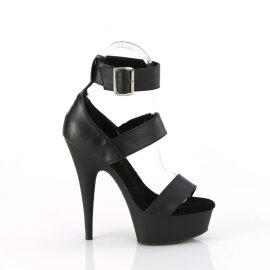 Pleaser DELIGHT-629 Platform Sandalettes Faux Leather Black EU-35 / US-5