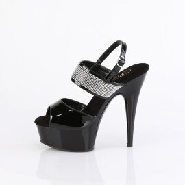 Pleaser DELIGHT-639 Platform Sandalettes Patent Black EU-40 / US-10