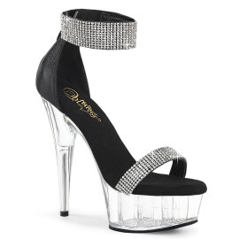 Pleaser DELIGHT-641 Platform Sandalettes Fabric Clear...